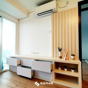 proyek interior backdrop tv & divan | sarae.id