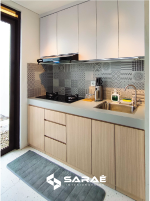 Dapur minimalis denga kompor yang ditanam