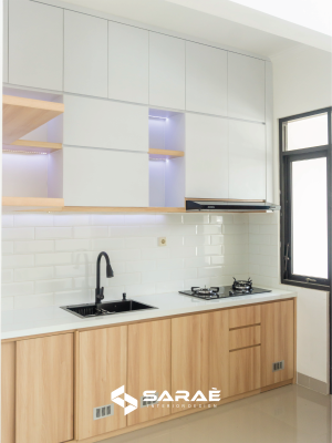 Tips Kitchen set bersih dan rapi dengan pilihan warna yang cerah